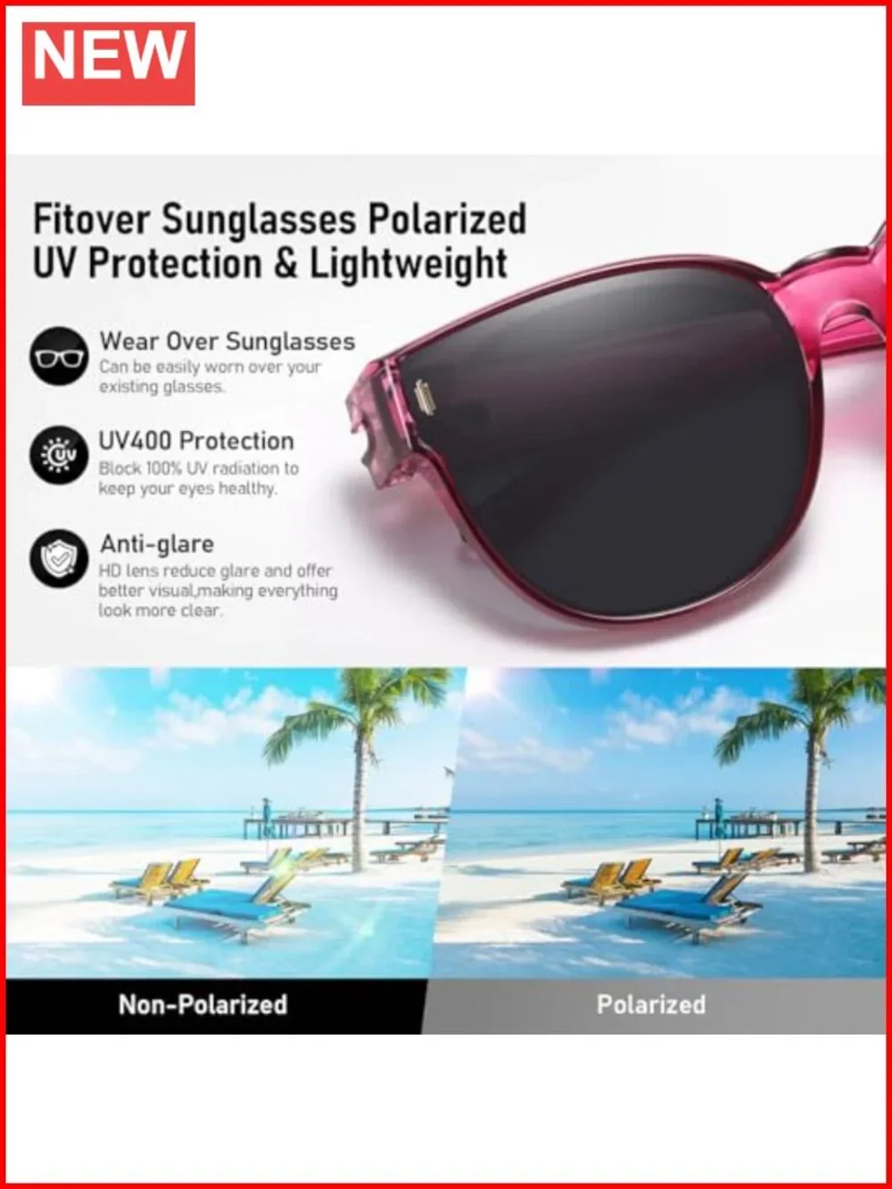Polarized Fit Over Glasses Sunglasses Women UV400 TR90